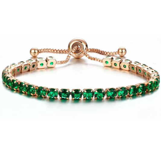 Green Gold Tennis Bracelet